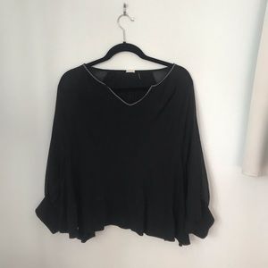 Anthropologie blouse with shear sleeves